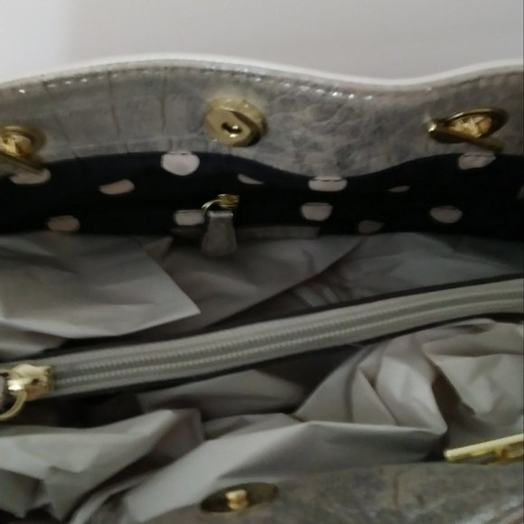 Anne Klein Shoulder Bag with Chain Handles Color Cream/Silver. - Picture 9 of 14